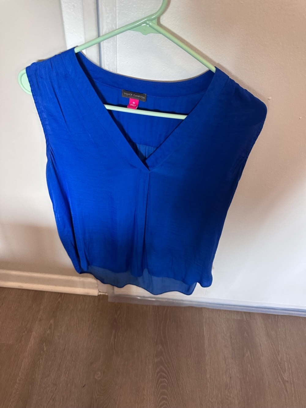 Vince Camuto Cobalt Blue V-Neck Sleeveless Top